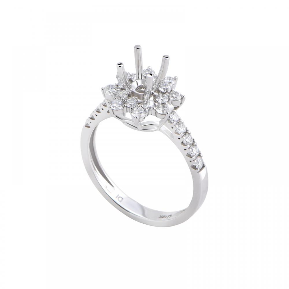 Four Prong Ring Mounting With Side Diamonds 20N292.6TY