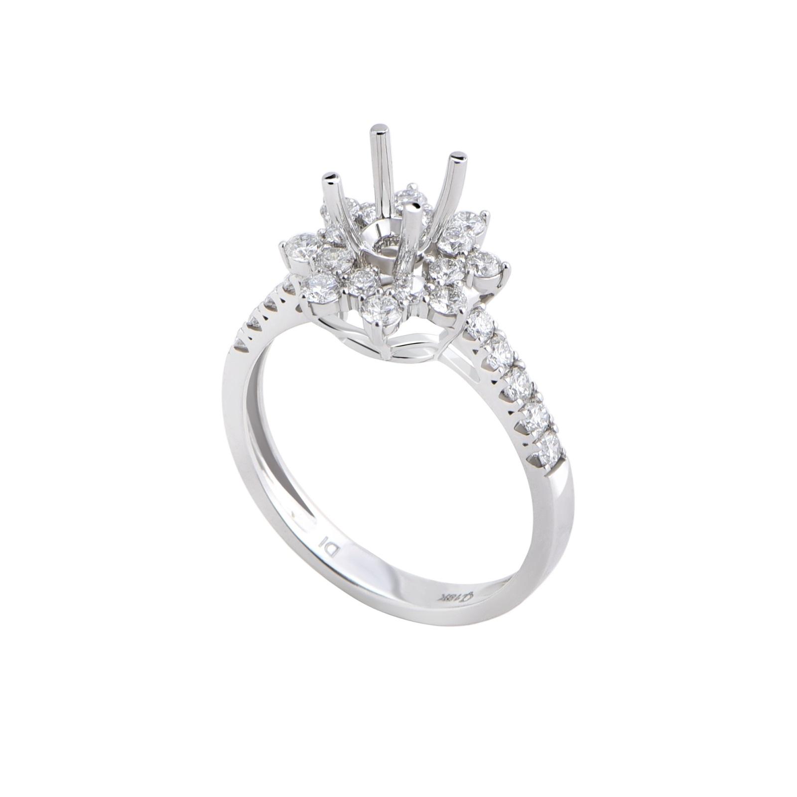 Four Prong Ring Mounting With Side Diamonds 20N292.6TY
