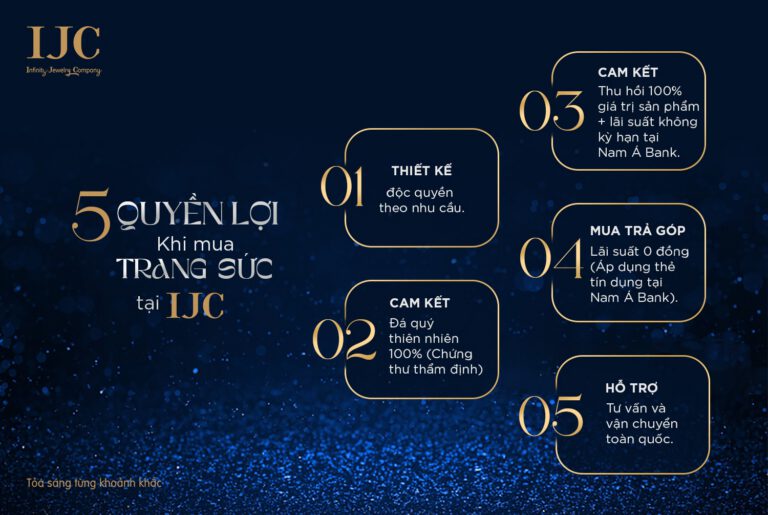 QUYỀN LỢI VÀNG KHI MUA TRANG SỨC ĐÁ QUÝ TẠI IJC 8 QUYỀN LỢI VÀNG KHI MUA TRANG SỨC ĐÁ QUÝ TẠI IJC