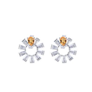 Bông tai đá Citrine 22B030 24 Bong tai da Citrine 22B030