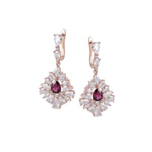 Bong tai da Rhodolite 22B014NMBL