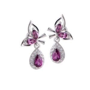 Bong tai da Rhodolite 22B061