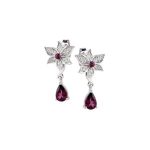 Bong tai da Rhodolite 22B065NMBL