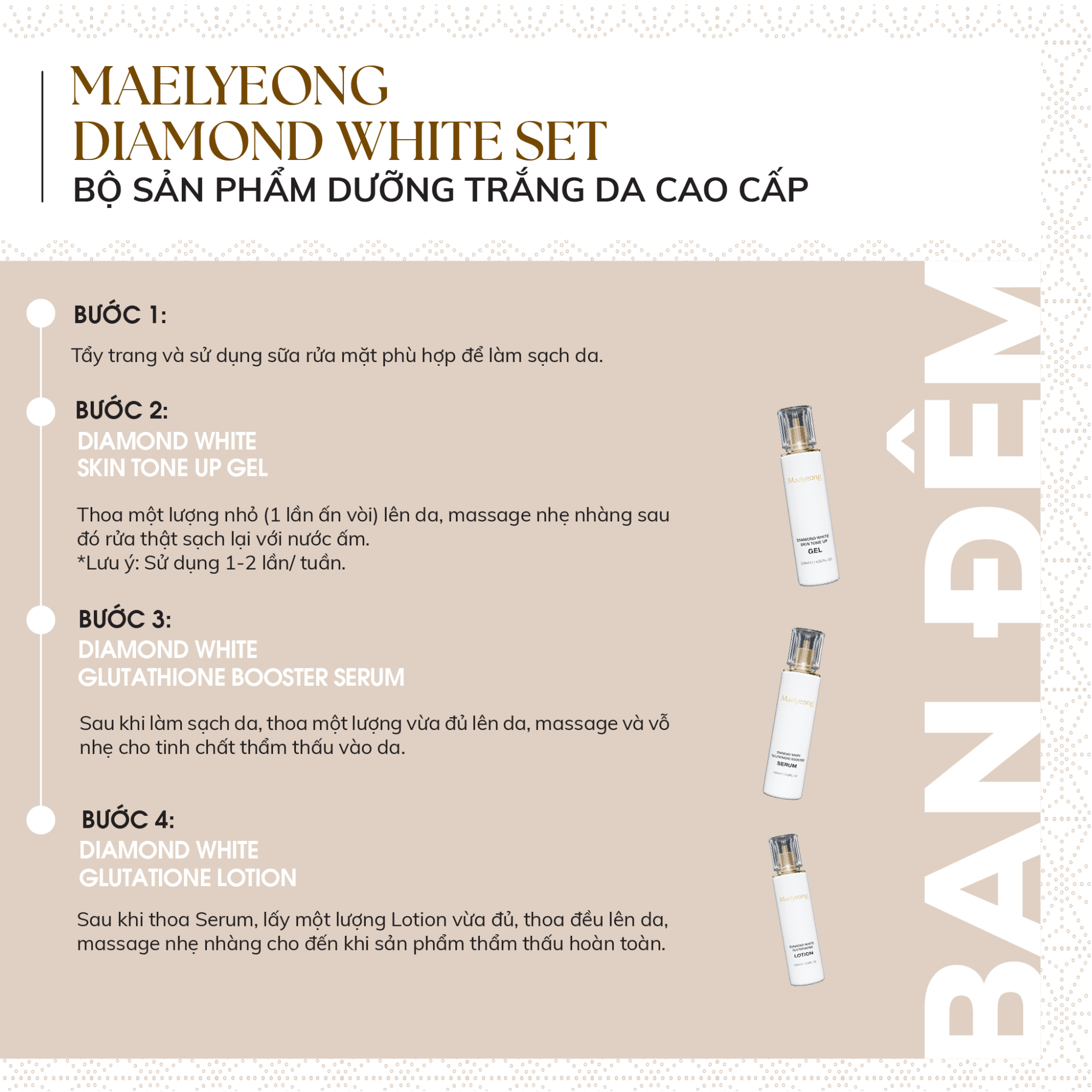 Huong dan su dung bo trang hoa da maelyeong ban dem