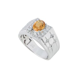 Nhẫn nam đá Citrine 21NN117 19 Nhan nam da Citrine 21NN117