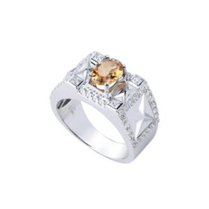 Nhẫn nam đá Citrine 22NN002 17 Nhan nam da Citrine 22NN002