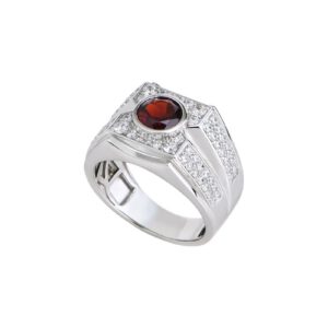 Nhẫn nam đá Garnet 21NN111 11 Nhan nam da Garnet 21NN111
