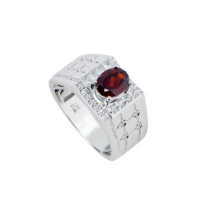 Nhẫn nam đá Garnet 21NN117 21 Nhan nam da Garnet 21NN117