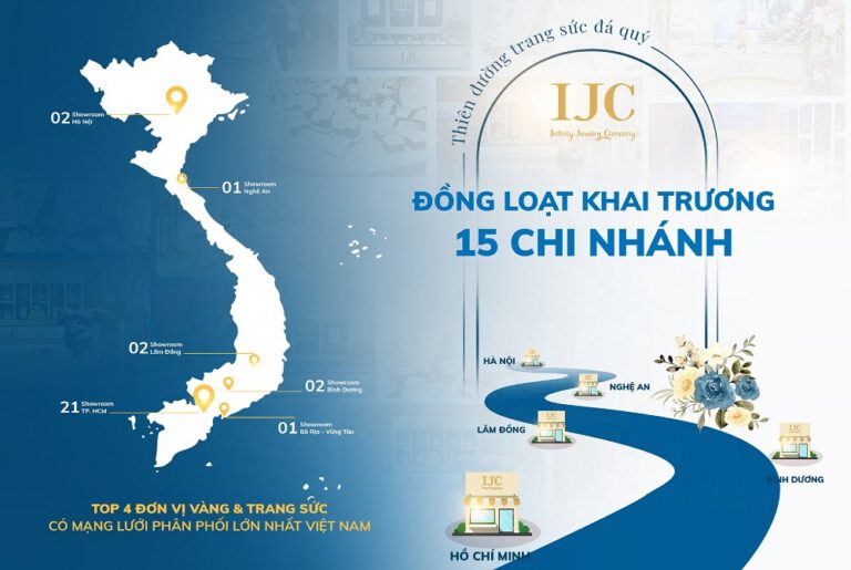 IJC – TOP 4 CÔNG TY VÀNG & TRANG SỨC CÓ MẠNG LƯỚI PHÂN PHỐI LỚN NHẤT VIỆT NAM