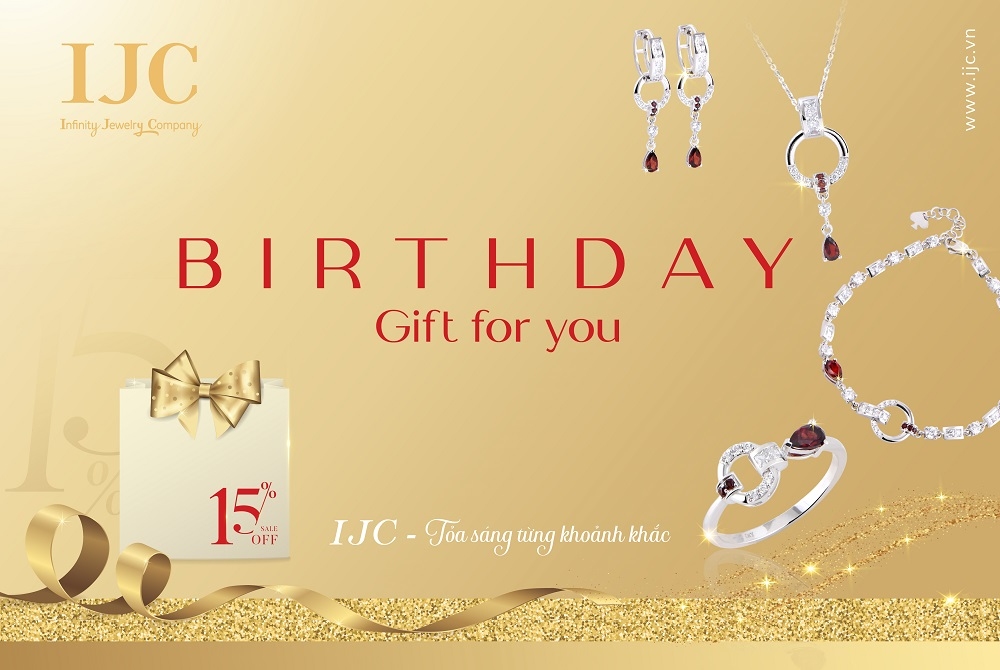 QUÀ TẶNG SINH NHẬT CHO KHÁCH HÀNG THÂN THIẾT 2 voucher IJC 15VIP 7 post Birthday gift for you Birthday gift for you