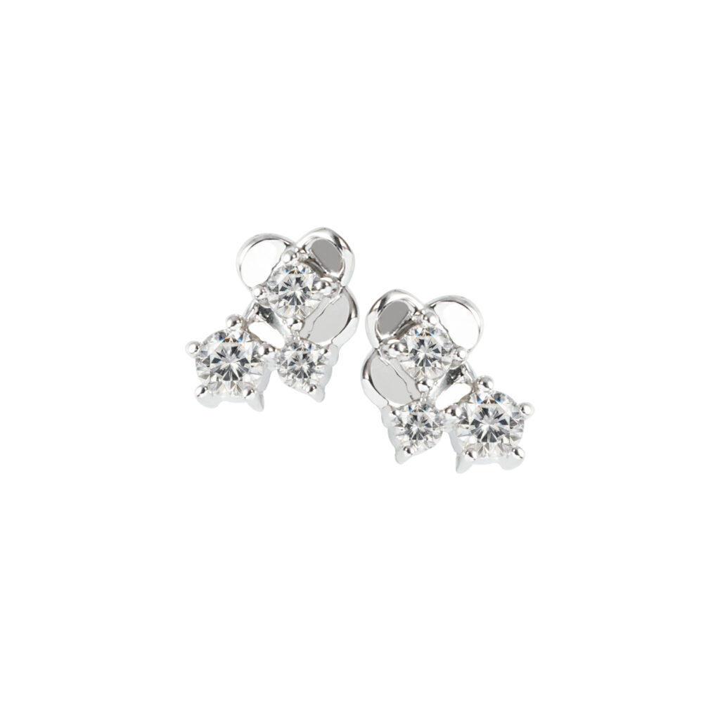 Bông tai vàng 10K đính đá CZ