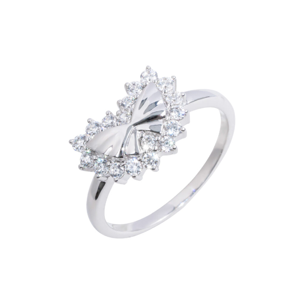 Nhẫn nơ đính đá CZ