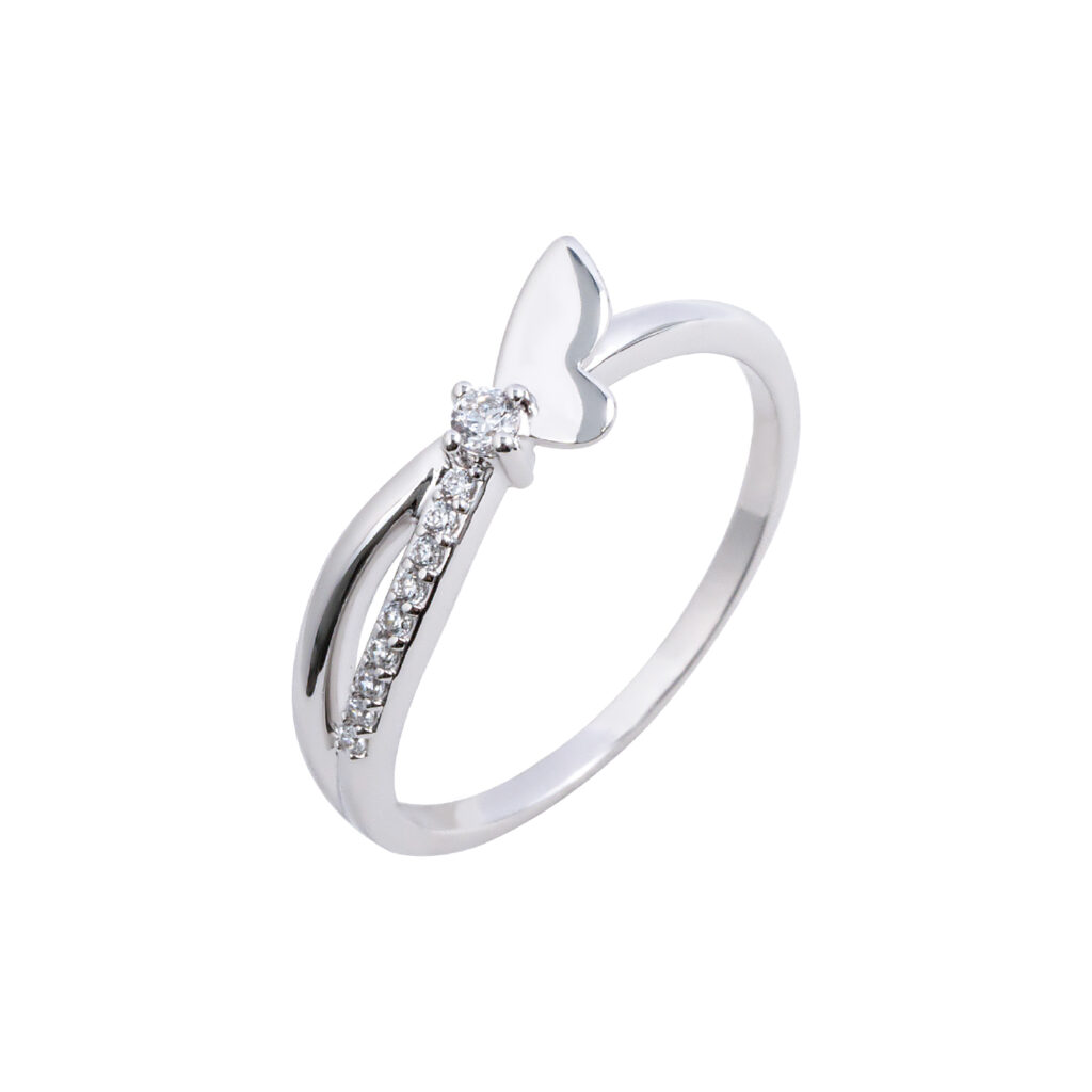 Nhẫn nơ đính đá CZ