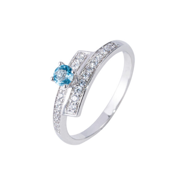 Nhẫn đính đá Topaz và CZ