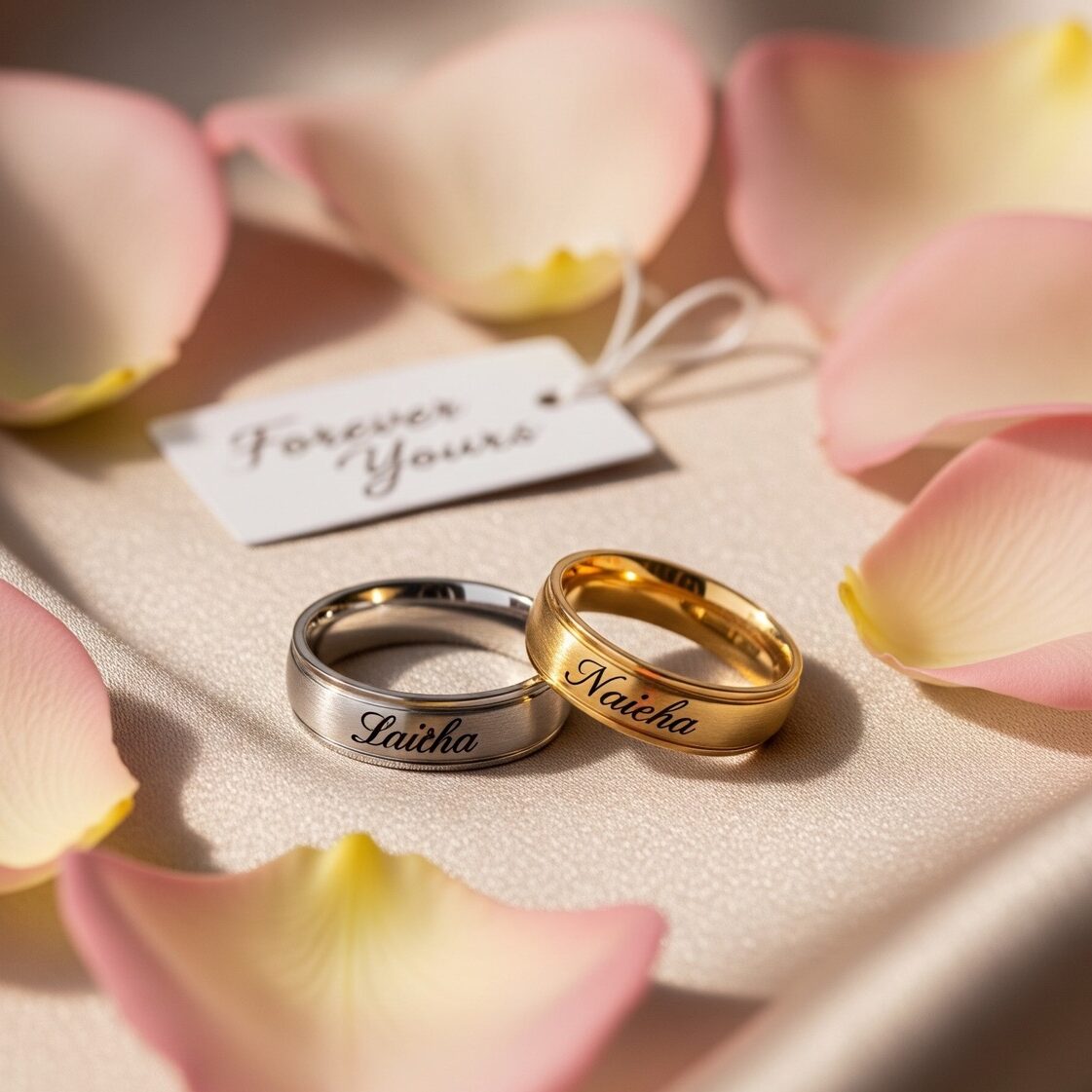 nhẫn cặp khắc tên