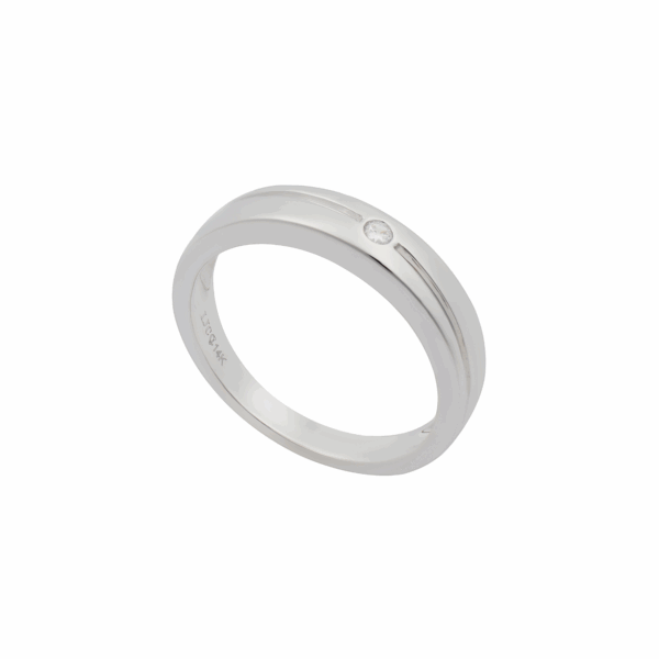 NHẪN CƯỚI NAM VÀNG 14K ĐÍNH ĐÁ CZ