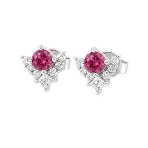 BÔNG TAI CJ 26BT1002 8 Bong tai cach dieu da Rhodolite va CZ IJC