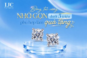 Bông tai vàng dưới 5 triệu: Mẫu nhỏ gọn phù hợp làm quà tặng