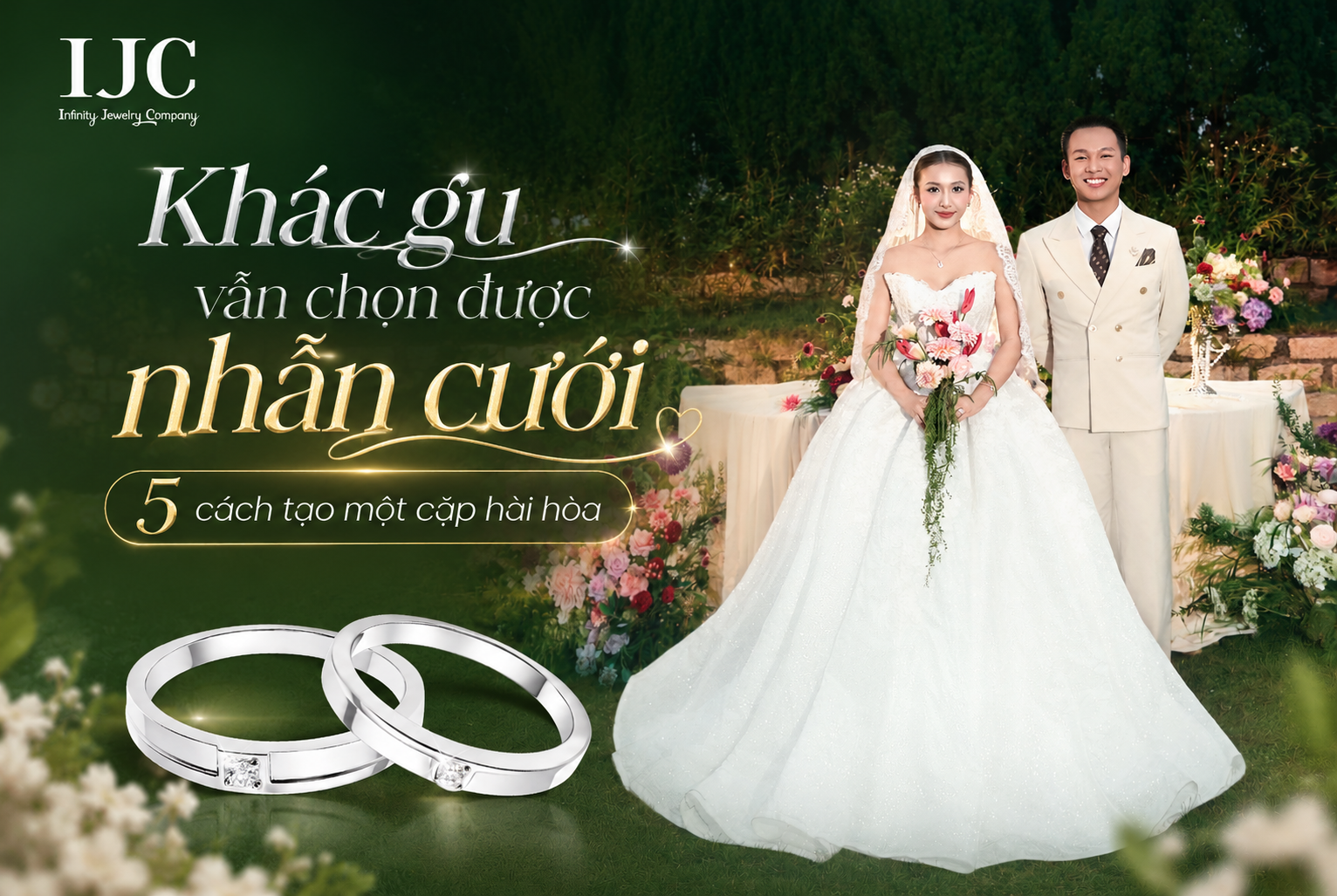 Khác gu vẫn chọn được nhẫn cưới - 5 cách tạo một cặp hài hòa,