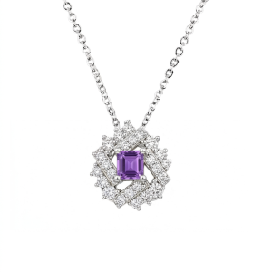 Mat day chuyen da Amethyst