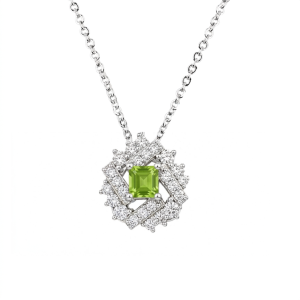 Mat day chuyen da Peridot CZ