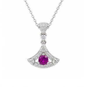 Mat day chuyen da Rhodolite CZ