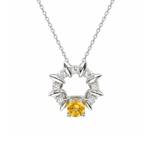 Mat day chuyen da citrine CZ
