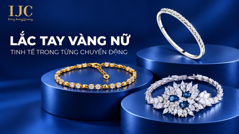 Lắc tay vàng nữ, vòng tay đính đá tinh tế | IJC