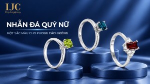 Nhẫn đá quý nữ, thiết kế đá màu tinh tế | IJC