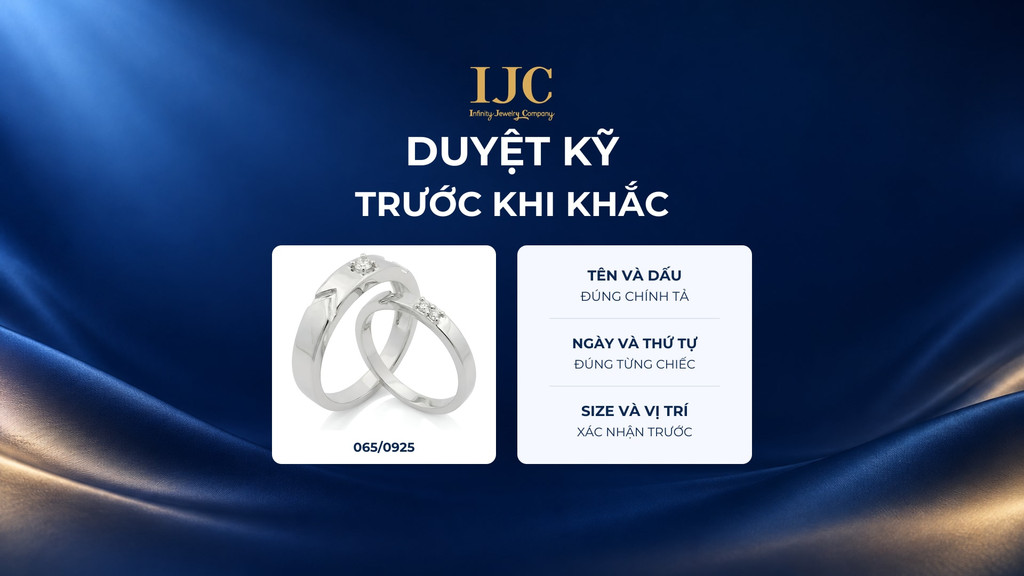 Khắc tên nhẫn cưới: Gợi ý dấu ấn của hai người | IJC 3 kiem tra noi dung truoc khi khac nhan