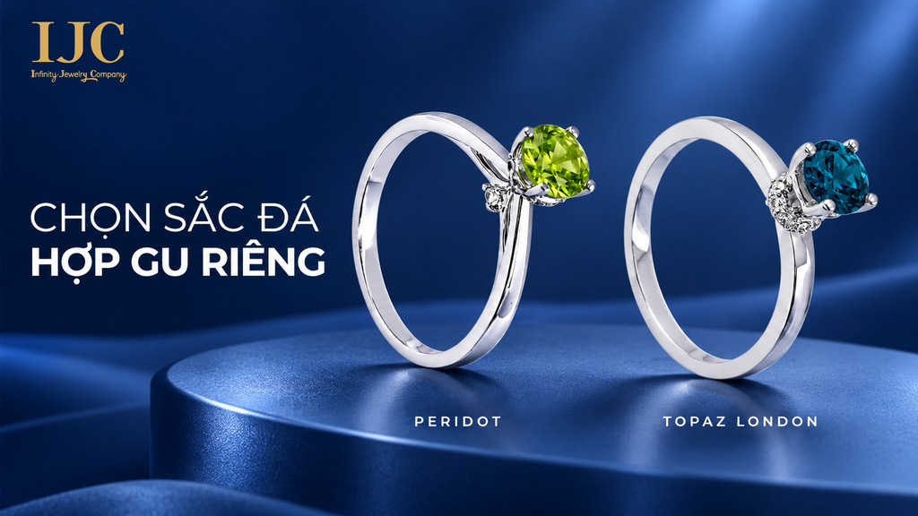 nhan nu da peridot va topaz london